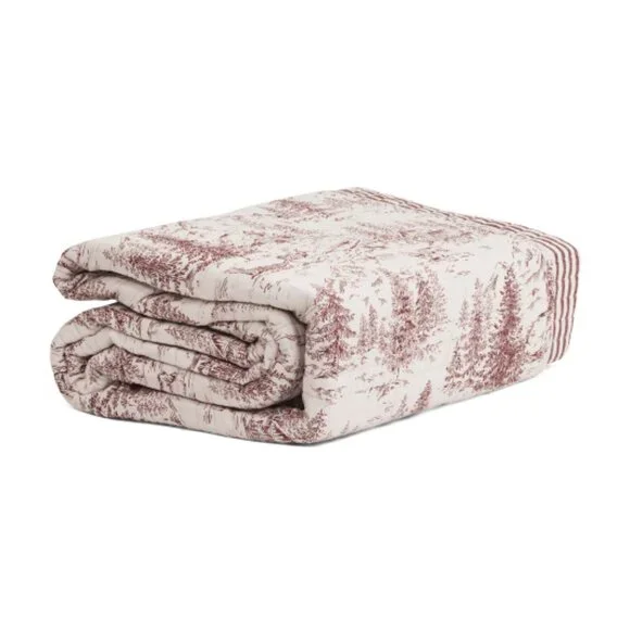 Brooks Brothers Cranberry Lodge Toile Quilt Set